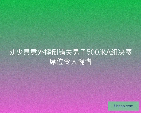 刘少昂意外摔倒错失男子500米A组决赛席位令人惋惜